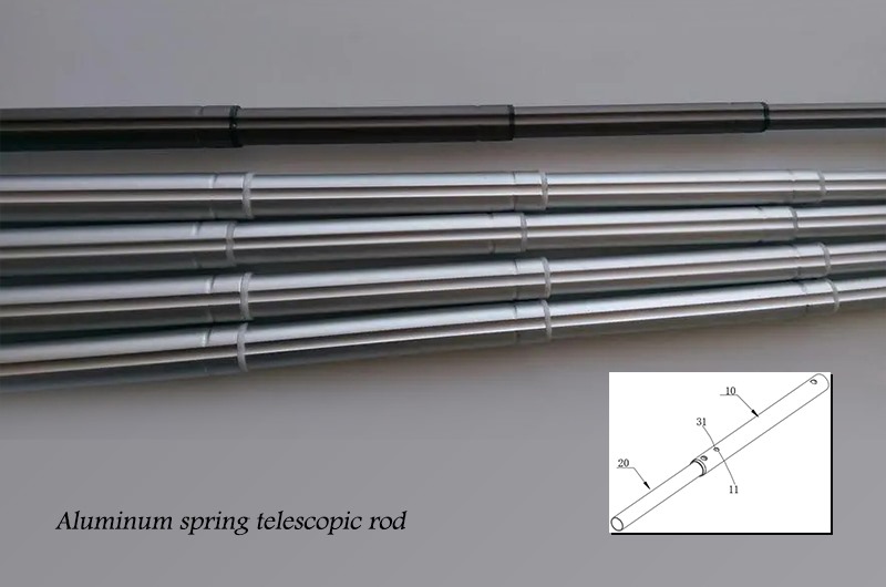Aluminum spring telescopic rod